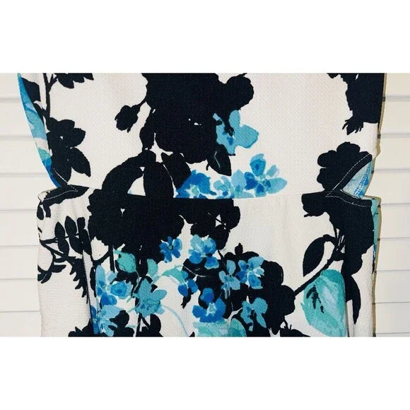 Glam Doll Dress Cut Out Neck And Sides. Stretch Zip Back Floral Women’s Size M - Picture 2 of 10